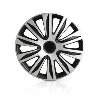 Winjet - Winjet CHB-5083-DP-15 15" 4Pc Set Wheel Cover Hubcaps Black/Silver