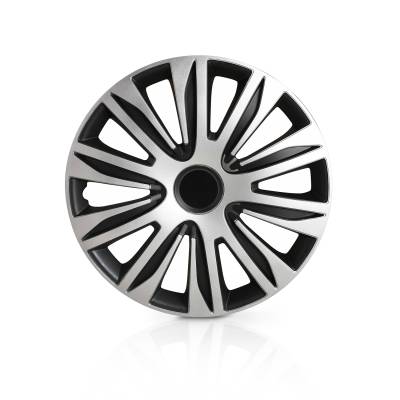 Winjet - Winjet CHB-5083-DP-14 14" 4PC Set Wheel Cover Hubcaps Black/Silver