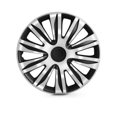 Winjet - Winjet CHB-5083-BW-16 16" 4Pc Set Wheel Cover Hubcaps Black/White