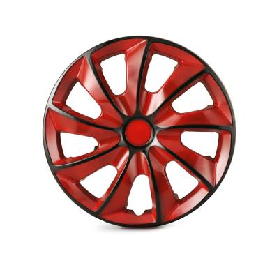 Winjet - Winjet CHB-5084-BRB-15 15" Universal Wheel Cover Hubcaps 4Pc Black/Red