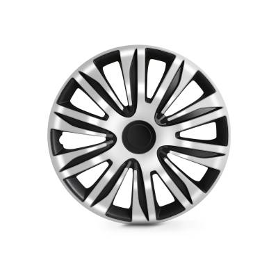 Winjet - Winjet CHB-5083-BW-14 14" 4Pc Set Wheel Cover Hubcaps White & Black