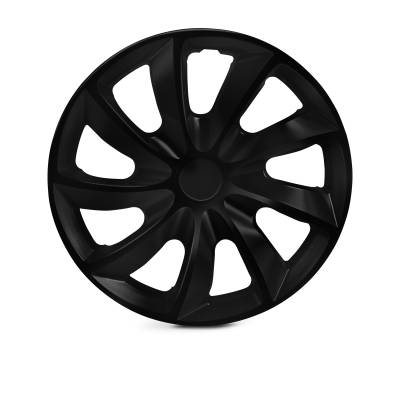 Winjet - Winjet CHB-5084-BP-17 17" 4Pc Set Wheel Cover Hubcaps Silver/Black