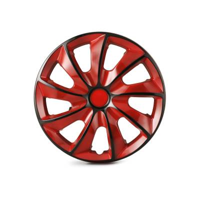 Winjet - Winjet CHB-5084-BRB-14 14" Universal Wheel Cover Hubcaps 4Pc Black/Red