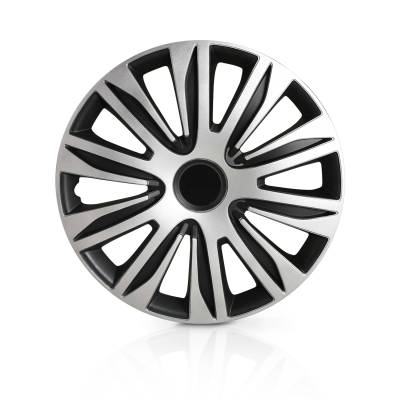 Winjet - Winjet CHB-5083-DP-16 16" 4Pc Set Wheel Cover Hubcaps Black/Silver