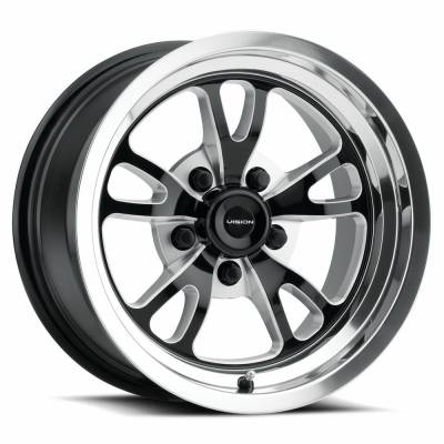 Vision Wheel - Vision Wheel 149 Patriot 15x10 5x4.5 25mm Gloss Black/Milled 149-5165BMPL25