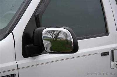 Putco - Putco 401116 Chrome Mirror Covers w/Standard Mirrors 99-07 for Ford F250/F350