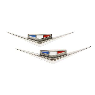 Trim Parts - Trim Parts 2161 1962-63 Full-Size Chevrolet Front Fender Vee Emblem 283 PAIR
