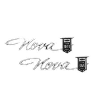 Trim Parts - Trim Parts 3030 1965 Chevy II & Nova Rear Quarter Emblem "Nova Chevy II" PAIR