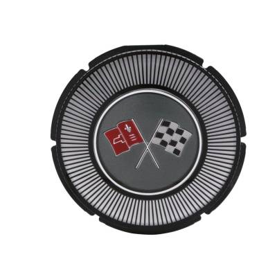 Trim Parts - Trim Parts 5008 1966 Corvette Gas Lid Emblem Black Upper Left Corner of Flag EA