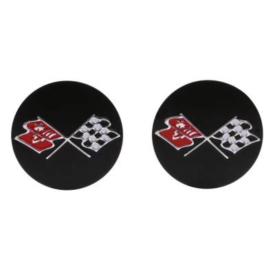Trim Parts - Trim Parts 5951 68-77 Corvette Inside Door Handle Emblem PAIR