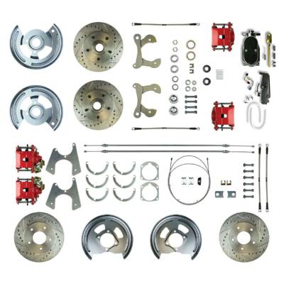 The Right Stuff Detailing - The Right Stuff FSC594SDCZY Brake Conversion Kit Front/Rear for Chevy