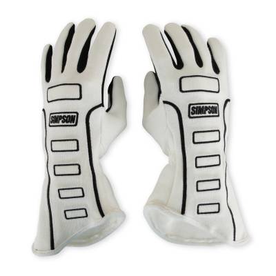 Simpson Safety - Simpson Safety 21300SW LTS Competitor Gloves Small White