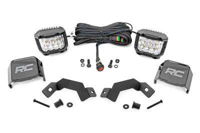 Rough Country Suspension Systems - Rough Country 72116 A-Pillar 3" LED Ditch Light Kit-Flood for 24-26 Land Cruiser