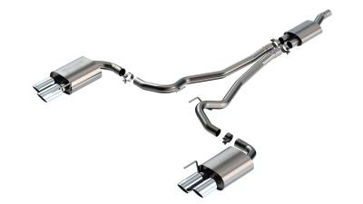 Borla - Borla 140981 S-Type Cat-Back Exhaust Dual Split Rear Exit 24-26 Mustang Eco 2.3L