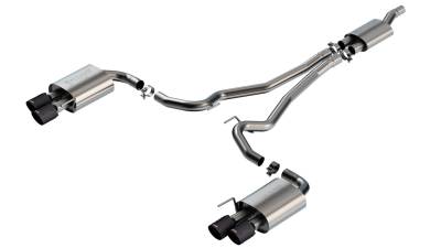 Borla - Borla 140981CFBA S-Type Cat-Back Exhaust Dual Split Rear Exit 24-26 Mustang 2.3L