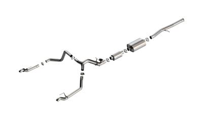 Borla - Borla 140993 S-Type Cat-Back Exhaust Dual Split RR Exit 24-26 Silv/Sra 1500 6.2L