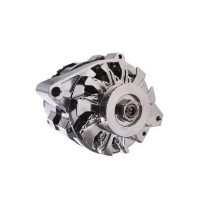 Top Street Performance - Top Street ES1007C CS130 Style 160Amp Chrome Alternator w/V-Belt Pulley GM 6.61"