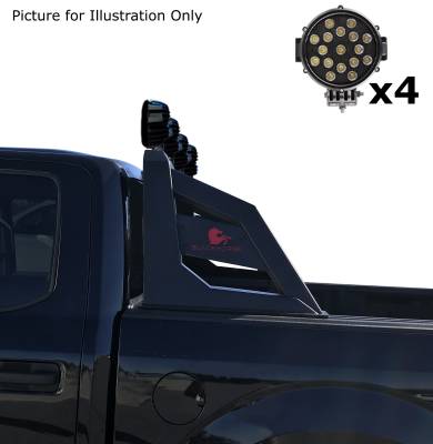 Black Horse Off Road - Black Horse RB-AR1B-PLB Armour Roll Bar w/7.0" LED for Ram/F150/Titan/Tundra