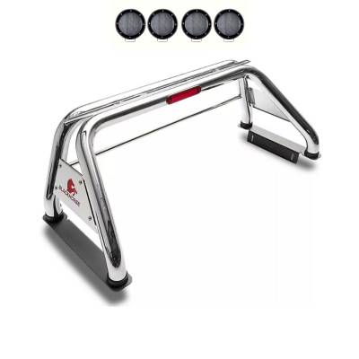 Black Horse Off Road - Black Horse RB015SS-PLFB Classic Roll Bar w/5.3" LED's SS for F250/F350/F450 SD