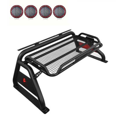 Black Horse Off Road - Black Horse RB-BA1B-PLFR Armour Roll Bar w/5.3" LED's for F150/RAM/Tundra/Titan