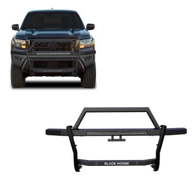 Black Horse Off Road - Black Horse RAGN01-K1 Rambler Grille Guard 30" LED Black for 22-24 Frontier