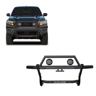 Black Horse Off Road - Black Horse RAGN01-K1PLFB Grille Guard w/5.3"&30" Blk LED for 22-24 Frontier