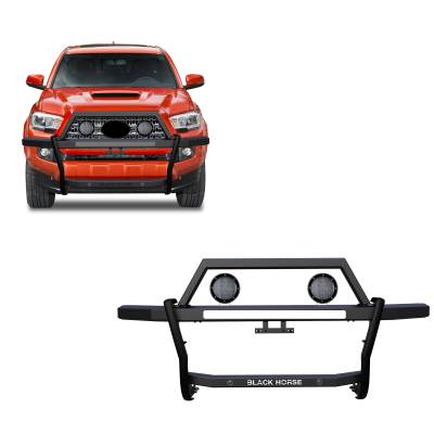 Black Horse Off Road - Black Horse RAGT01-PLFB Rambler Grille Guard 5.3" LED's for 05-23 Toyota Tacoma