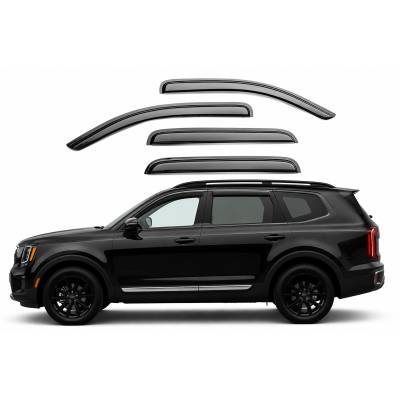 Black Horse Off Road - Black Horse 144711 Rain Guard/Deflectors for 20-24 Kia Telluride Smoke 4Pc
