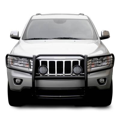 Black Horse Off Road - Black Horse 17A080202MA-PLFB Black Grille Guard w/LED for 11-21 Jeep G. Cherokee