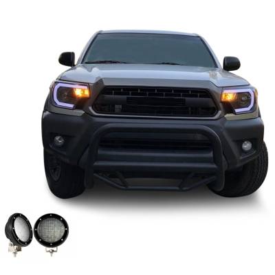 Black Horse Off Road - Black Horse MBB-TOD1109-PLFB Max Bull Bar w/5.3" LED for 05-15 Toyota Tacoma