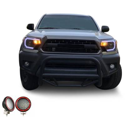 Black Horse Off Road - Black Horse MBB-TOD1109-PLFR Max Bull Bar w/5.3" LED for 05-15 Toyota Tacoma