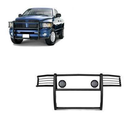 Black Horse Off Road - Black Horse 17DG105MA-PLFB Black Grille Guard w/LED for RAM 1500/2500/3500