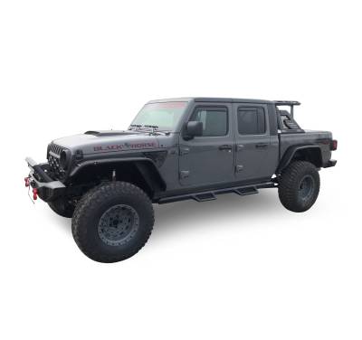 Black Horse Off Road - Black Horse AR2-09BA3 Armour-II Roll Bar w/Basket Black for 19-25 Jeep Gladiator