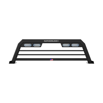 Magnum Truck Racks - Magnum 220LPBRF2NB Headache Rack Low Pro Regular Bars Matte Black
