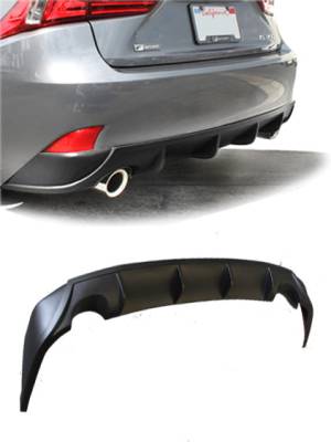 Stillen - Stillen KB31002MB Rear Diffuser Matte Black for 14-16 Lexus IS250/IS350