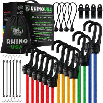 Rhino USA - Rhino USA RHINO-28-BNGE 28pc Bungee Cord Assortment
