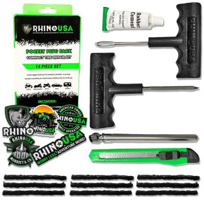 Rhino USA - Rhino USA RNO-PLUG-PACK 14-piece Compact Tire Repair Plug Kit