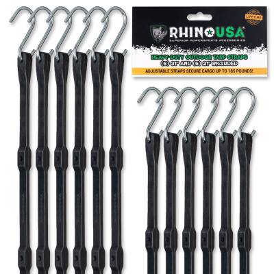 Rhino USA - Rhino USA TD-BGHD12-BLK Heavy Duty Bungee 12Pc