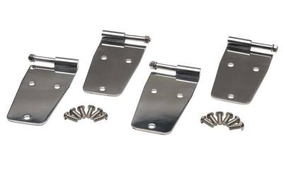 Kentrol - Kentrol 30474 4Pc Door Hinge Set w/o Mirror Hole for 76-93 Jeep Wrangler CJ/YJ