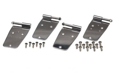 Kentrol - Kentrol 30420 Polished Door Hinge Set 4pc for 76-93 Jeep Wrangler CJ & YJ