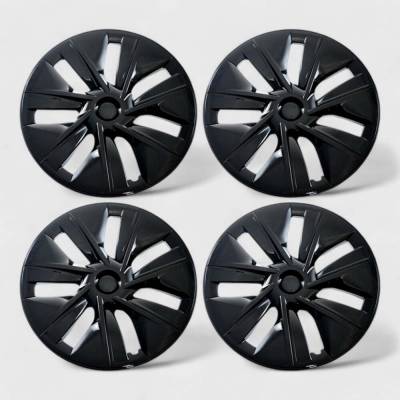 Trim Illusion - Trim Illusion WC108-19BLK 19" Wheel Covers Black for 20-24 Tesla Model Y