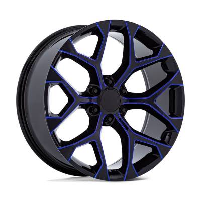 Performance Replicas - Performance Replicas PR176 22x9 6x5.5 24mm Gloss Black/Blue 176BL-2295824