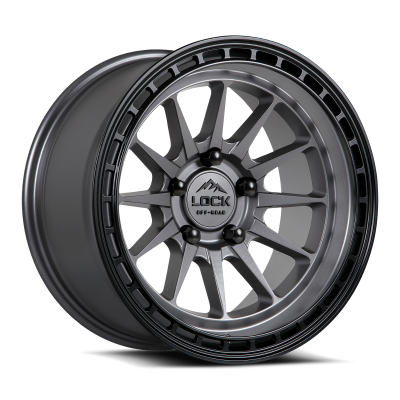 Lock Off-Road - Lock Off-Road BAJA-7860MG Baja 17X8 6x130 38mm Matte Gray w/Matte Black Ring