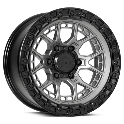 Lock Off-Road - Lock Off-Road COMMANDO-2187MGMBR Commando 20X10 8x170 -18mm Matte Gray w/Black