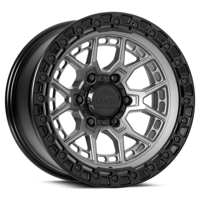 Lock Off-Road - Lock Off-Road COMMANDO-7957MGMBR LC12 Commando 17x9 5x5.0 0mm Matte Gray/Black