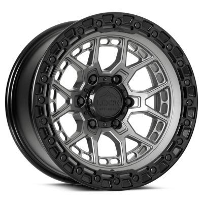 Lock Off-Road - Lock Off-Road COMMANDO-7963MGMBR12N Commando 17X9 6x135 -12mm Gray/Black