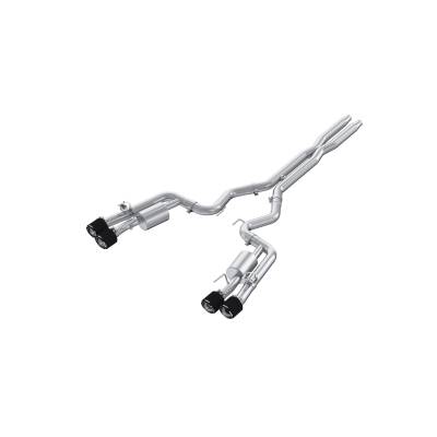MBRP Exhaust - MBRP S72843CF T304 3" Cat-Back Quad Rear Exit CF Tip w/Muffler for 24-26 Mustang