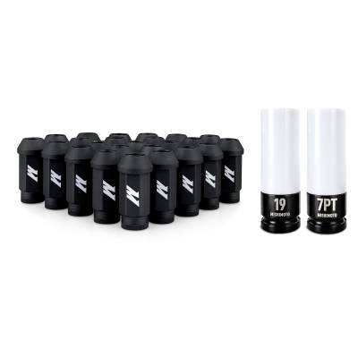 Mishimoto - Mishimoto MMLG-M14-24LBK Mishimoto Steel Locking Lug Nuts M14x1.5 24Pc Set Black