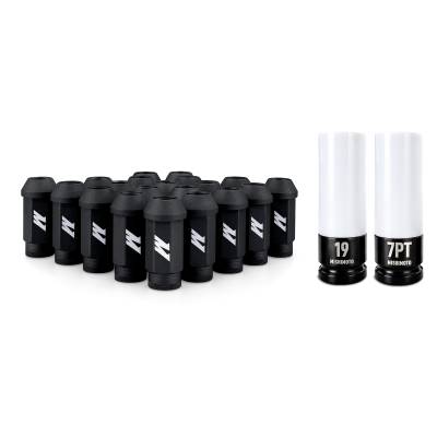 Mishimoto - Mishimoto MMLG-M14-20LBK Steel Locking Lug Nuts M14x1.5 20Pc Black