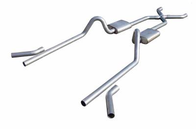 Pypes Performance Exhaust - Pypes SGC19S 2.5" Crossmember Back Exhaust Kit w/X-Pipe for 55-57 Tri-Five Chevy